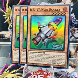 3x Yugioh Playset R.B. VALCan Rocket DUAD-EN092 Super Rare 1st Ed Near Mint - Image 1