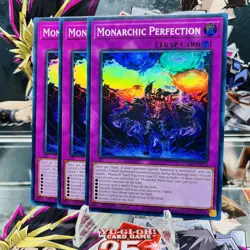 3x Yugioh Playset Monarchic Perfection DUAD-EN076 Super Rare 1st Ed Near Mint - Image 1