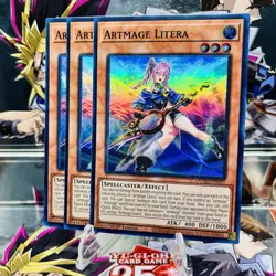 3x Yugioh Playset Artmage Litera DUAD-EN011 Super Rare 1st Ed Near Mint - Image 1