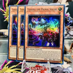 3x Yugioh Playset Tessera the Primal Squire DUAD-EN018 Super Rare 1st Near Mint - Image 1