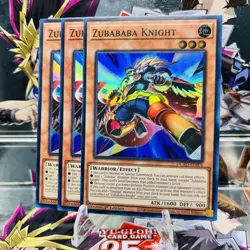3x Yugioh Playset Zubababa Knight DUAD-EN001 Super Rare 1st Ed Near Mint - Image 1