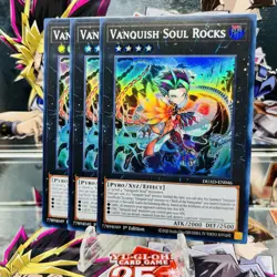 3x Yugioh Playset Vanquish Soul Rocks DUAD-EN046 Super Rare 1st Ed Near Mint - Image 1