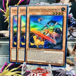 3x Yugioh Playset Gogogo Goblindbergh DUAD-EN003 Super Rare 1st Ed Near Mint - Image 1