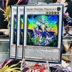 3x Yugioh Playset Silent Psychic Magician DUAD-EN038 Super Rare 1st Ed Near Mint - Image 1