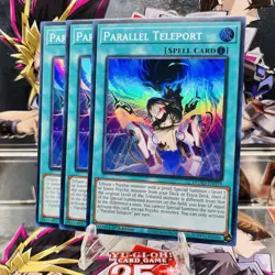 3x Yugioh Playset Parallel Teleport DUAD-EN059 Super Rare 1st Ed Near Mint - Image 1