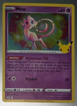 Mew 011/025 - Celebrations 25th Anniversary - Holo Pokemon Card - Image 1