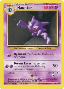 Haunter 29/102 Base Set WOTC Pokemon Card - LP - Image 1
