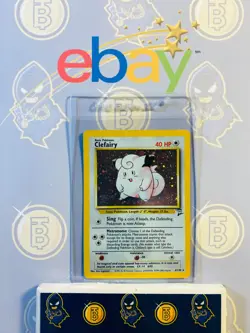 Clefairy 6/130 MP Played Base Set 2 2000 Pokemon Card Holo Rare Holofoil - Image 1