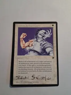 Remove Enchantments Legends Magic the Gathering Moderlty Played AUTOGRAPHED - Image 1
