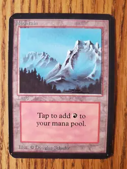 Magic The Gathering ALPHA Lot of Four (4) Mountain Lightly Played See Photos - Image 3