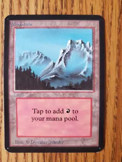 Magic The Gathering ALPHA Lot of Four (4) Mountain Lightly Played See Photos - Image 4