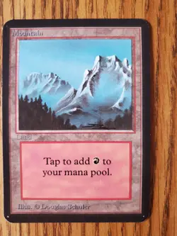 Magic The Gathering ALPHA Lot of Four (4) Mountain Lightly Played See Photos - Image 5