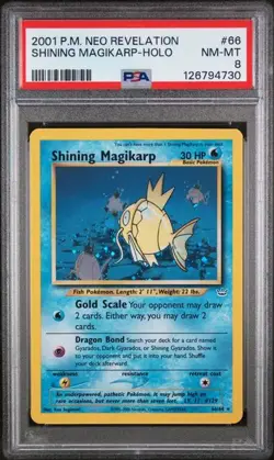 2001 POKEMON NEO REVELATION #66 SHINING MAGIKARP-HOLO PSA 8 (QT) - Image 1