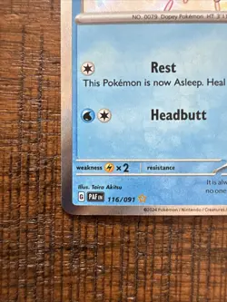 Pokemon Slowpoke 116/091 Baby Shiny Holo Rare Paldean Fates Near Mint - Image 4