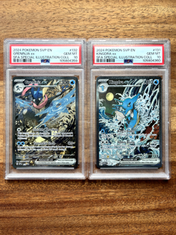 Sequential PSA 10 Kingdra EX #131 Greninja EX #132 Pokemon Shrouded Fable Promo - Image 1