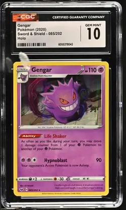 GENGAR Sword & Shield Holo Rare #085 CGC 10 Gem Mint Pokemon - Image 1