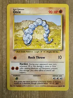 Pokemon TCG Onix Base Set 56/102 Regular 4th Print Common NM - Image 1