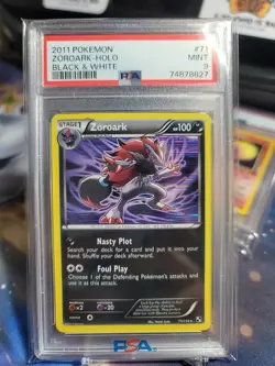 PSA 9 MINT ZOROARK HOLO #71 2011 BLACK & WHITE POKEMON TCG - Image 1