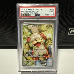 2024 POKEMON TWM EN-TWILIGHT MASQUERADE #181 HISUIAN GROWLITHE PSA 9 - Image 1