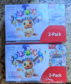 2x Pokemon TCG Prismatic Evolutions ETB with Booster Bundle Costco 2-Pack Sealed - Image 1