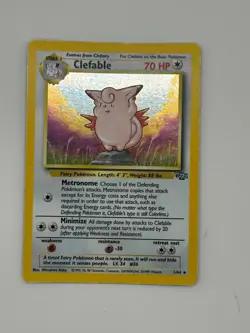 CLEFABLE 1999 POKEMON ORIGINAL JUNGLE RARE HOLO 1/64 MP - Image 1