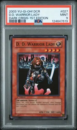 2003 Yu-Gi-Oh! D.D. Warrior Lady Dark Crisis DCR 1st Edition Super Rare PSA 9 - Image 1