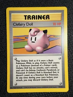 Clefairy Doll Pokemon TCG Base Set Trainer Card 70/102 Unlimited Rare LP - Image 1