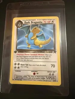 Pokemon Dark Dragonite TCG 1st Edition Card 22/82 Team Rocket MP - Image 1