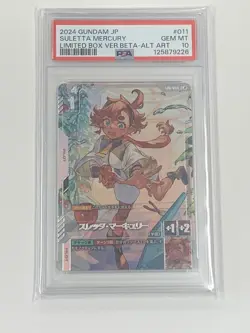Gundam Card Suletta Mercury Parallel Beta PSA10 Rare TCG Collector Japan - Image 1