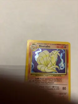 Ninetales Base Set Unlimited Holo Rare Card 012/102 MP/HP Condition - Image 2