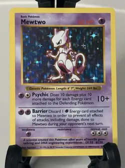 Mewtwo 010/102 Base Set (Shadowless) Holo Pokemon Card | Rare - Image 1
