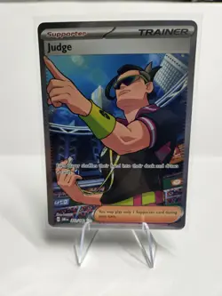 Pokemon TCG Judge 222/182 Destined Rivals Ultra Rare Full Art Card NM/Mint - Image 2