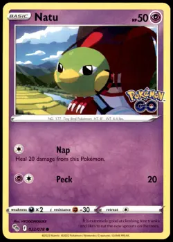 Natu 032/078 Pokemon Go TCG Non Holo Pokemon Card Free Shipping! - Image 1