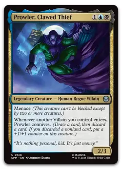 Prowler, Clawed Thief #138 (NM) Spider-Man SPM Magic MTG - Image 1