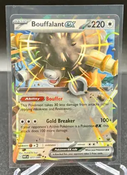 Bouffalant EX 077/086 SV: White Flare Double Rare Holo Pokemon TCG Card NM - Image 1