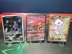 Pokemon - 151 UPC Metal Mew 205/165 Mewtwo SVP 52 Mew EX SVP 53 Promo Card Set - Image 1
