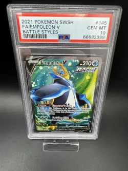 2021 POKEMON SWORD & SHIELD BATTLE STYLES #145 FA EMPOLEON V PSA 10 - Image 1