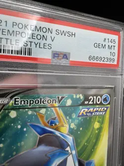 2021 POKEMON SWORD & SHIELD BATTLE STYLES #145 FA EMPOLEON V PSA 10 - Image 4
