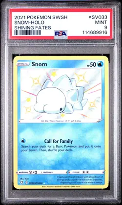 2021 POKEMON SWORD & SHIELD SHINING FATES #SV033 SNOM-HOLO PSA 9 - Image 1