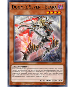 3X DOOM-Z SEVEN - Elara DOOD-EN020 SR Doom of Dimensions NM 1st Ed Yugioh - Image 1