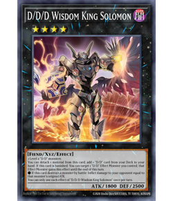 3X D/D/D Wisdom King Solomon DOOD-EN043 SR Doom of Dimensions NM 1st Ed Yugioh - Image 1