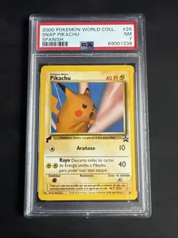 Pikachu Snap Promo Card PSA 7 Near Mint 26/53 WOTC Promo Regular (Spanish) - Image 1