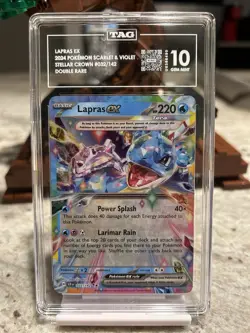 Pokemon TCG Lapras EX 32/142 Stellar Crown Ultra Rare Card TAG 10 - Image 1