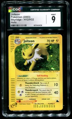 CGC 9 Jolteon Holo Rare Skyridge 2003 Pokemon Card #H12 - Image 1