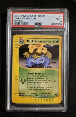 Pokemon Dark Venusaur Best of Game #7 Promo Card TCG Nintendo 2002 Graded PSA 9 - Image 1