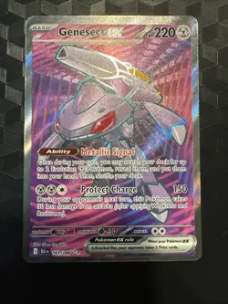 Pokemon TCG Genesect EX Black Bolt Holo Double Rare Card 161/086 NM Condition - Image 1