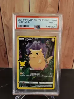 Pokemon 2021 Celebrations Pikachu Full Art Card 005/025 Gem Mint 10 - Image 1