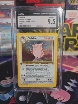 Pokemon TCG Clefable Jungle Holo Card 1/64 1st Edition Rare CGC 9.5 Mint+ - Image 1