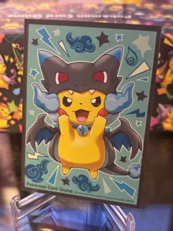 Mega Charizard X Poncho Pikachu Individual Card Sleeve Pokemon Japan Original - Image 1