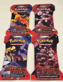 Pokemon TCG: 4x Destined Rivals - Sleeved Packs 4 Pack Bundle - ALL 4 COVER ART - Image 3